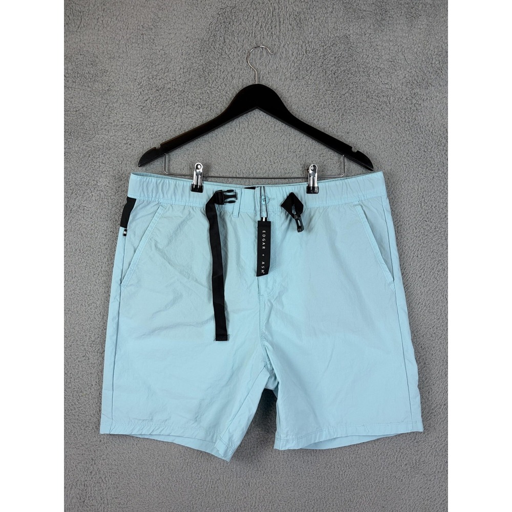 Edgar + Ash Swim Shorts Mens Large Blue Nylon Belted Mesh Lined Quick Dry New